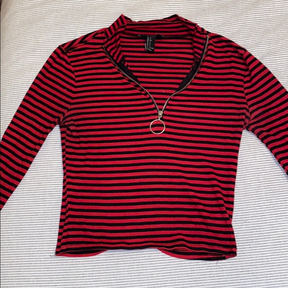 Striped Red/Black Top